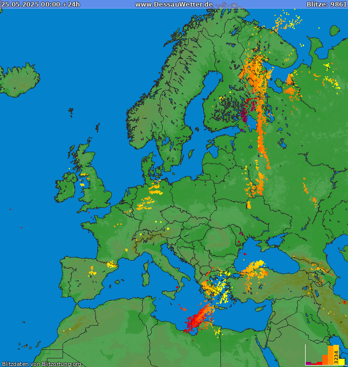 Blitzkarte Europa 25.05.2025
