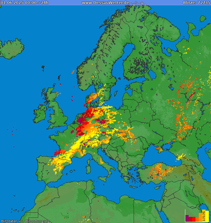 Blitzkarte Europa 01.06.2025
