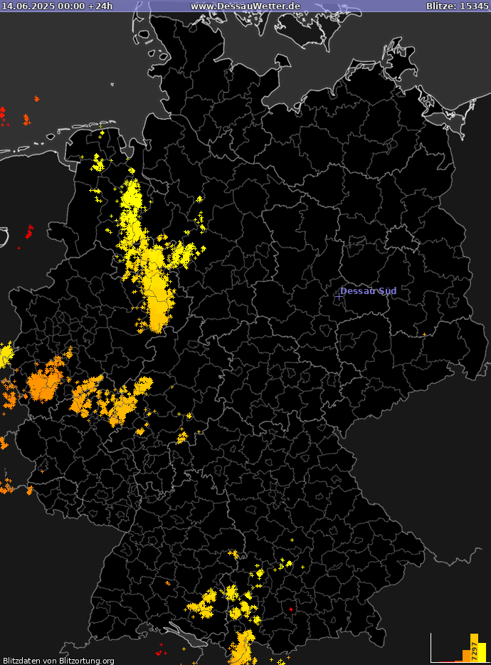 Blitzkarte Deutschland 14.06.2025