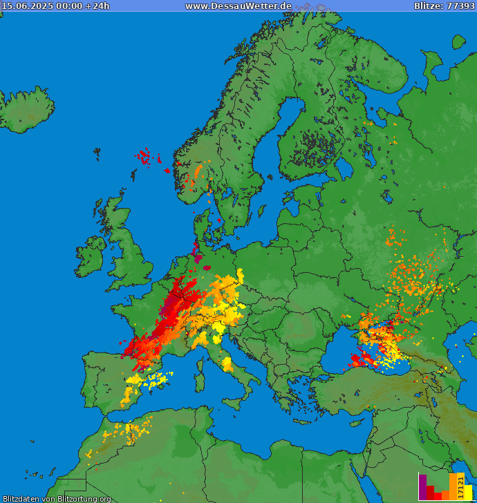 Blitzkarte Europa 15.06.2025