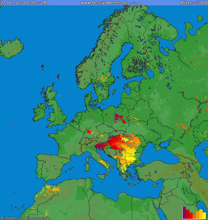 Blitzkarte Europa 27.06.2025