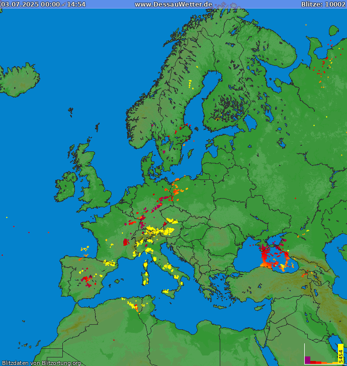 Blitzkarte Europa 03.07.2025