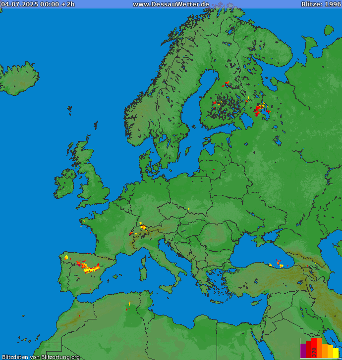 Blixtkarta Europa 2025-07-04 (Animering)