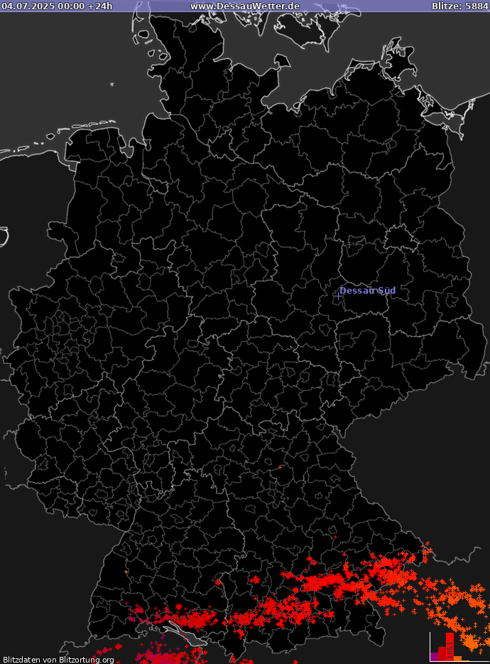 Mapa wy?adowa? Niemcy 2025-07-04