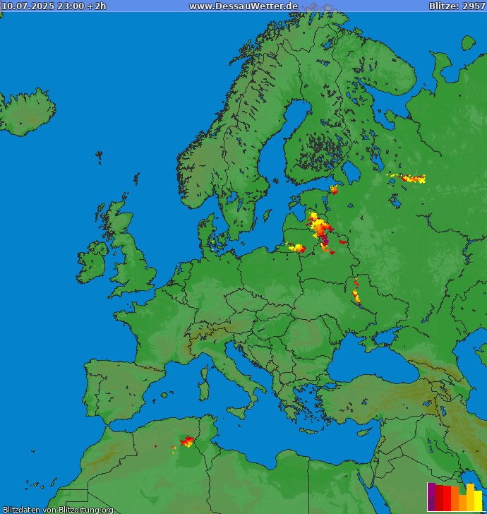 Mapa wy?adowa? Europa 2025-07-11 (Animacja)