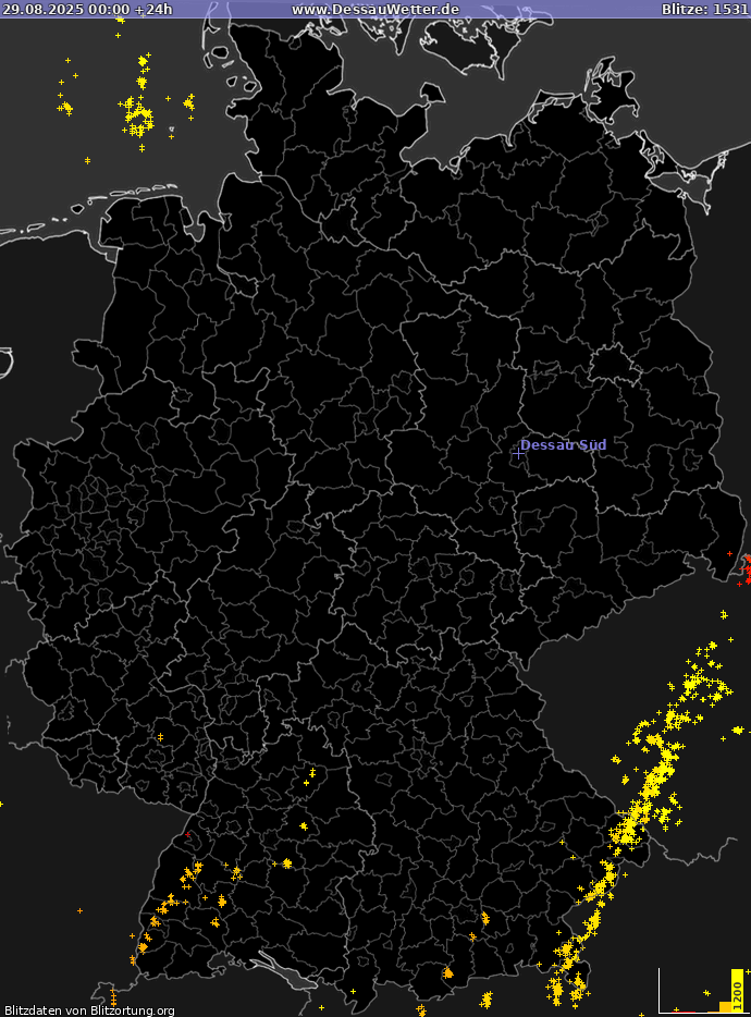 Blitzkarte Deutschland 29.08.2025