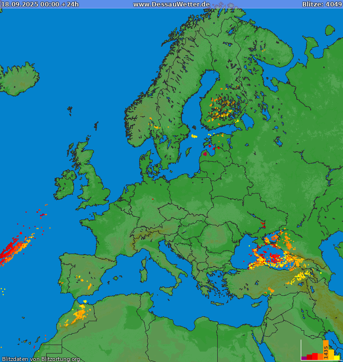Blitzkarte Europa 18.09.2025