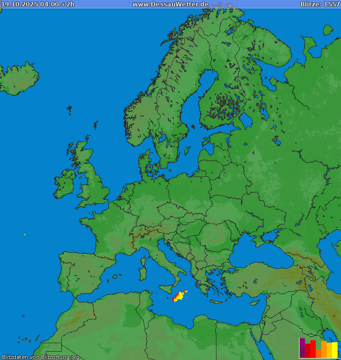 Blitzkarte Europa 19.10.2025 (Animation)