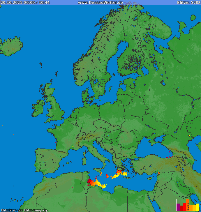 Blitzkarte Europa 20.10.2025