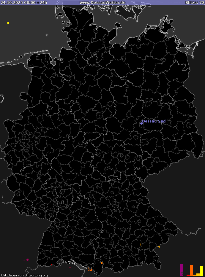 Carte de la foudre Allemagne 24/10/2025