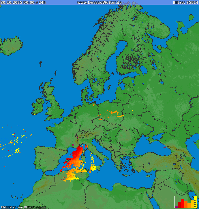 Blitzkarte Europa 30.10.2025