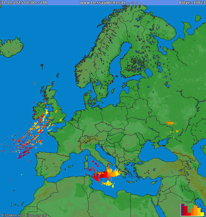 Blitzkarte Europa 31.10.2025
