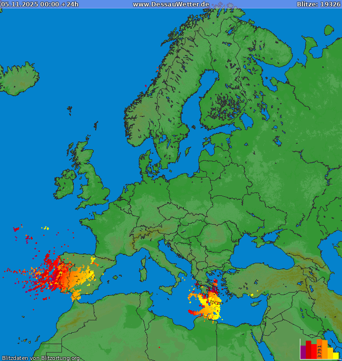 Blitzkarte Europa 05.11.2025