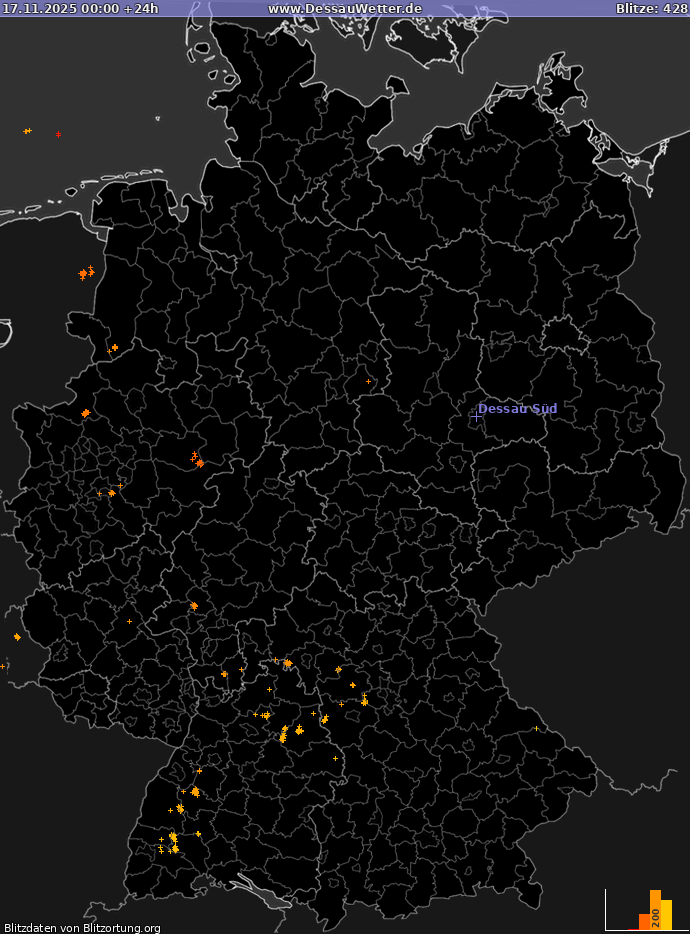 Blixtkarta Tyskland 2025-11-17