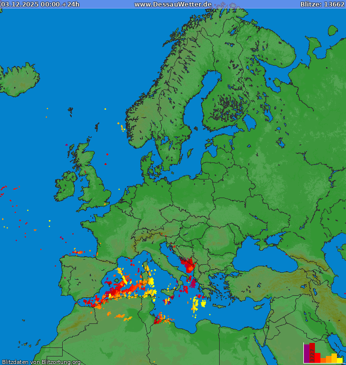 Blixtkarta Europa 2025-12-03