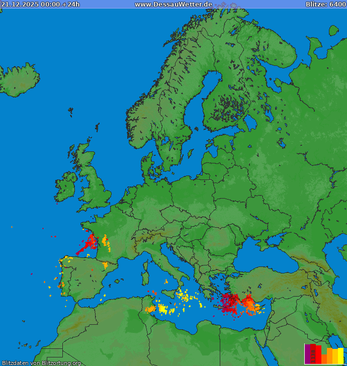 Mapa wy?adowa? Europa 2025-12-21