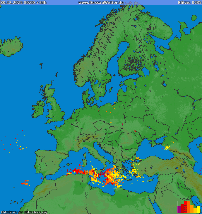 Blitzkarte Europa 30.12.2025