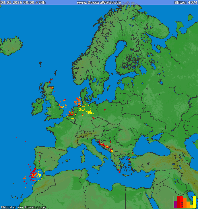 Blitzkarte Europa 03.01.2026