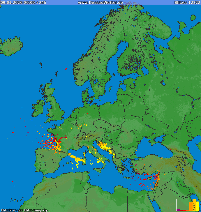 Mapa wy?adowa? Europa 2026-01-09