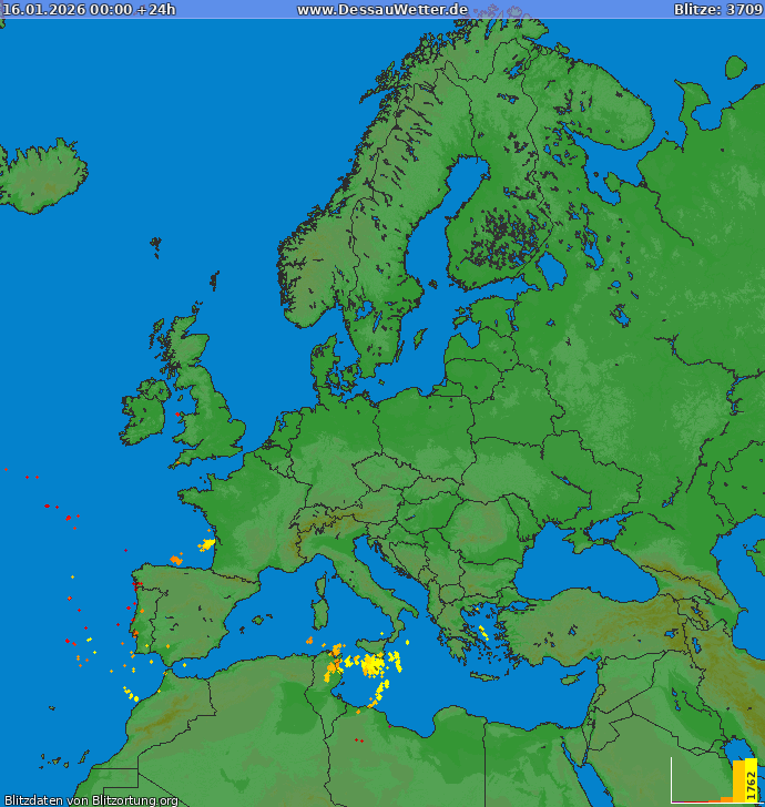 Blitzkarte Europa 16.01.2026