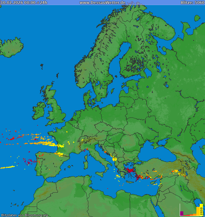 Zibens karte Europa 2026.02.10
