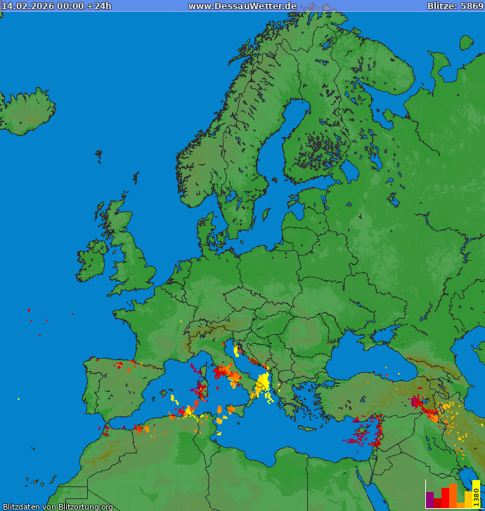 Mapa wy?adowa? Europa 2026-02-14