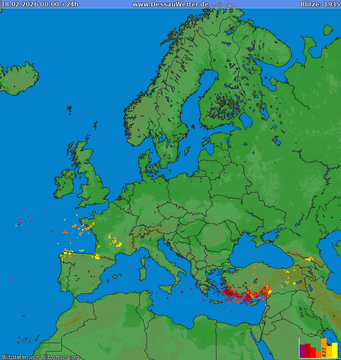 Blitzkarte Europa 18.02.2026