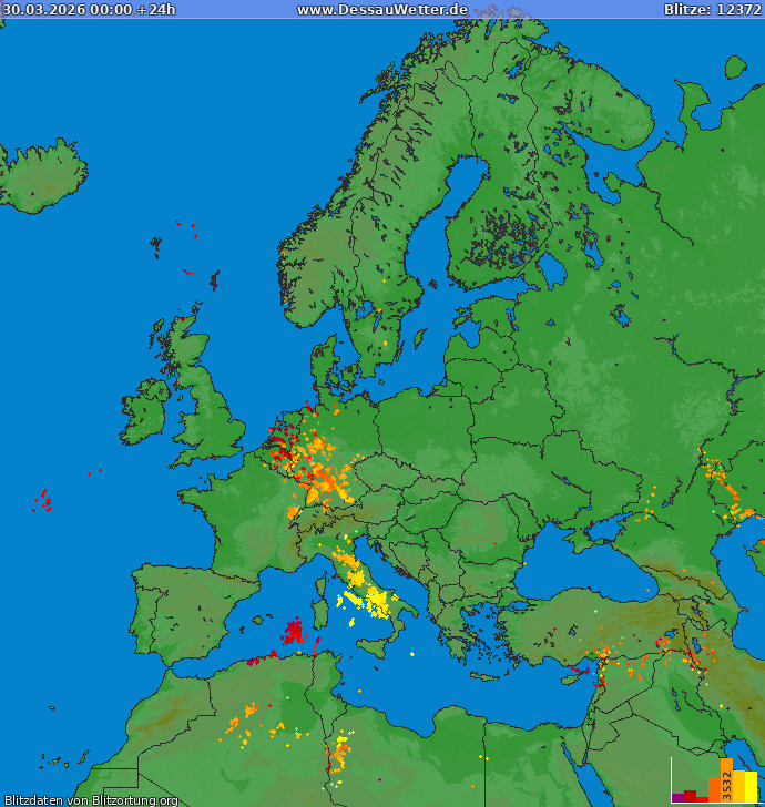 Blitzkarte Europa 30.03.2026