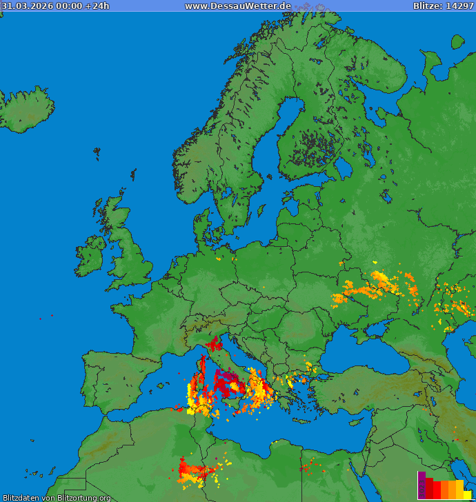 Blitzkarte Europa 31.03.2026