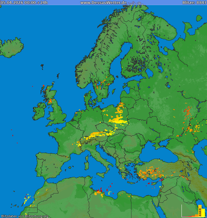 Blitzkarte Europa 05.04.2026