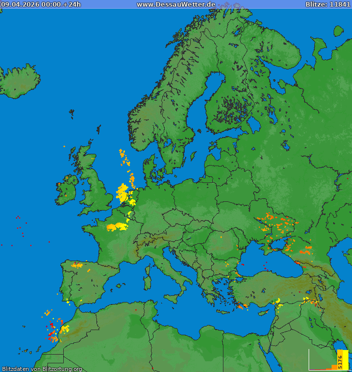 Blitzkarte Europa 09.04.2026