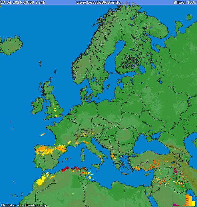 Blixtkarta Europa 2026-04-27
