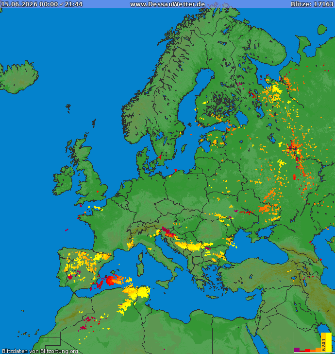 Blitzkarte Europa 15.06.2026
