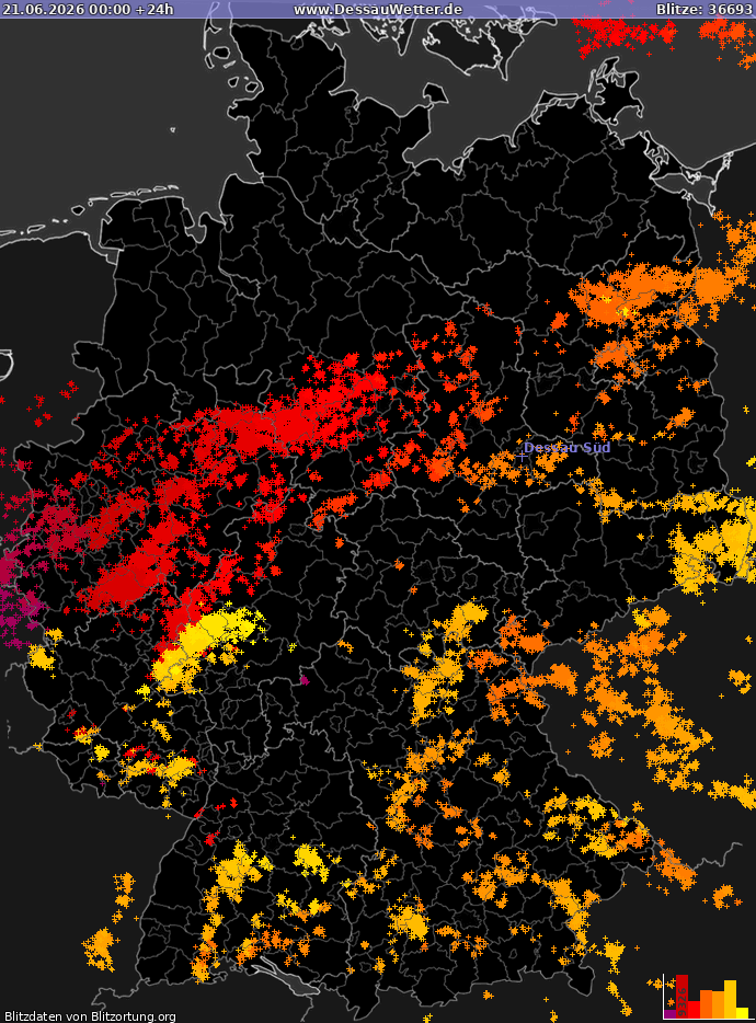 Blitzkarte Deutschland 21.06.2026