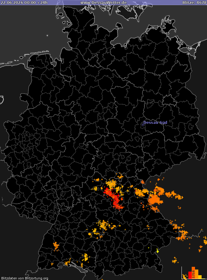 Carte de la foudre Allemagne 22/06/2026