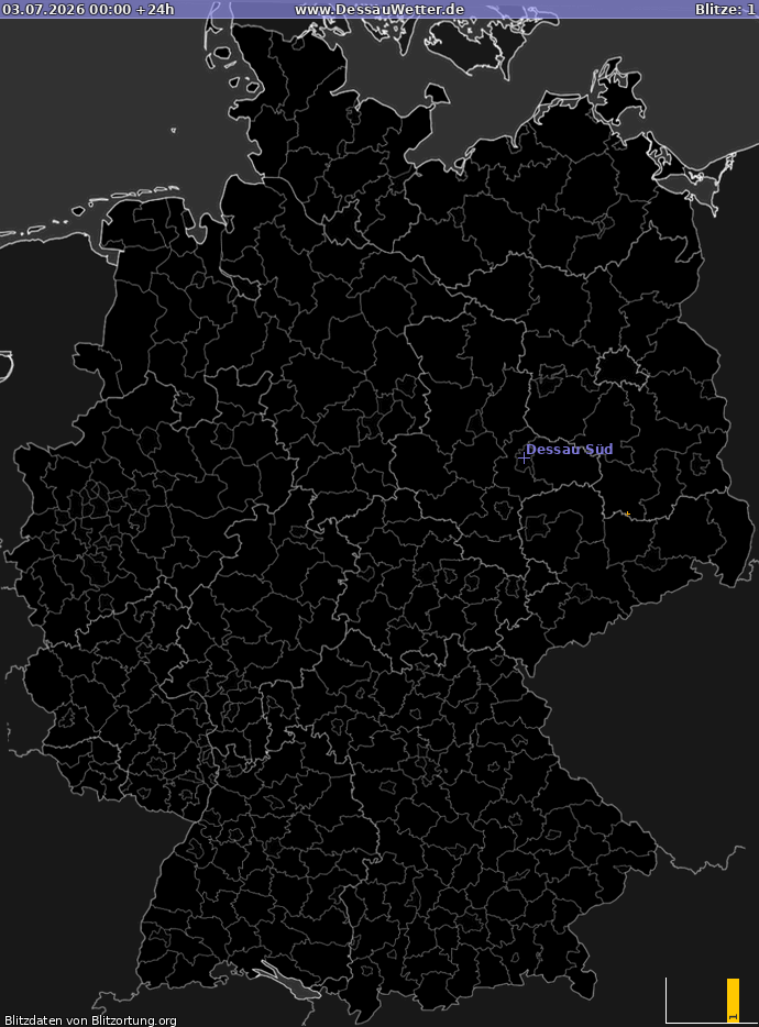 Bliksem kaart Duitsland 03.07.2026