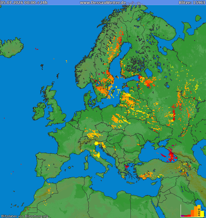 Blitzkarte Europa 05.07.2026