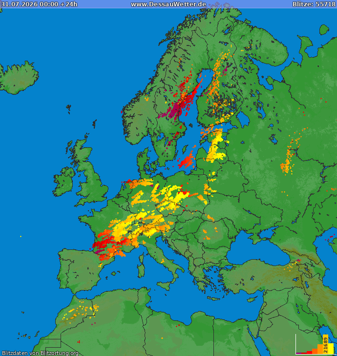 Blitzkarte Europa 31.07.2026