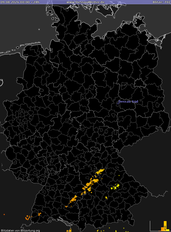 Blitzkarte Deutschland 09.08.2026