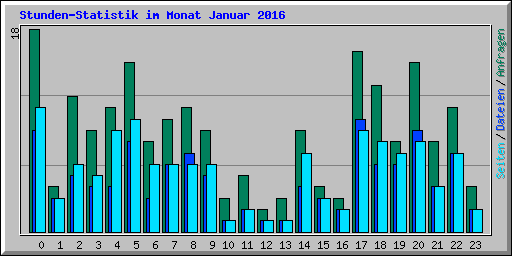 Stunden-Statistik im Monat Januar 2016